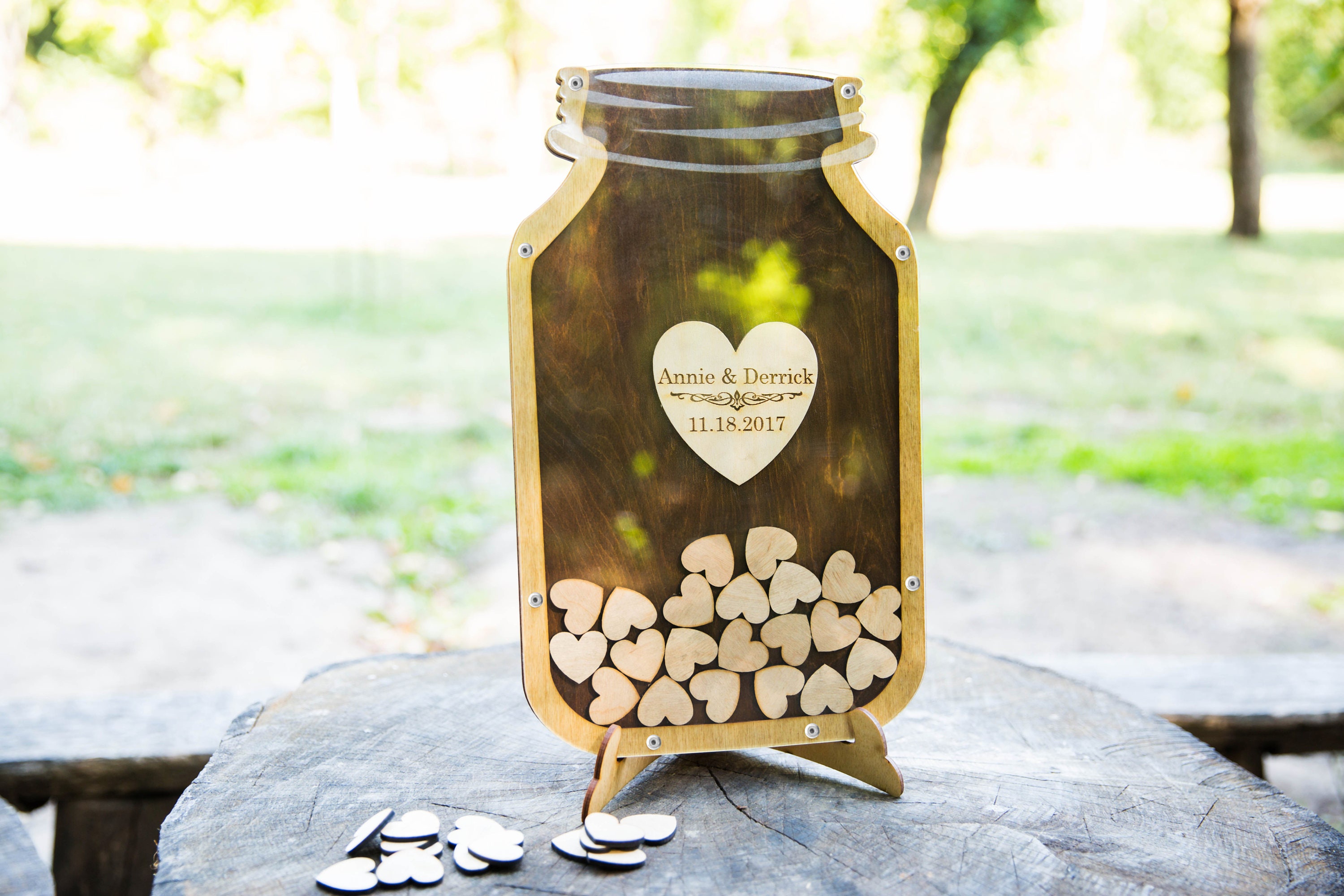 Rustic Guest book alternative Wedding Mason Jar guestbook Etsy