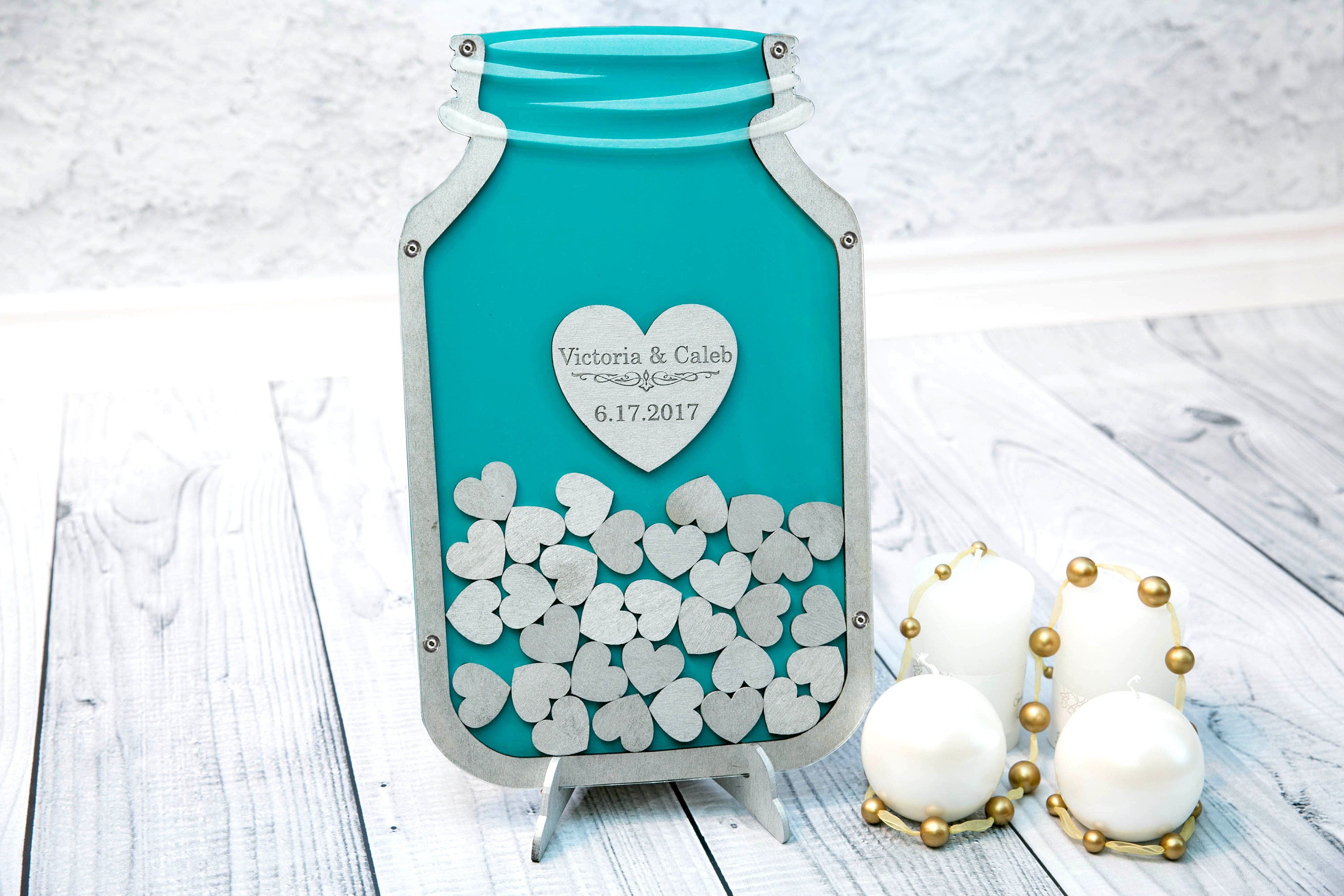 Mason Jar Guest Book Wedding Guest book Wedding guestbook Etsy