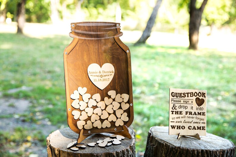 Mason Jar Guest book alternative Wedding guestbook Etsy