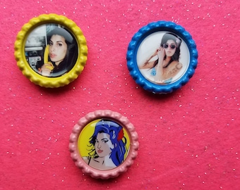 Amy Winehouse Bottlecap Magnets (set of 3)