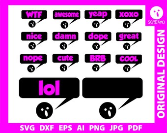 Download EMOJI LOL SVG Screamo clipart cool comics crazy vector | Etsy