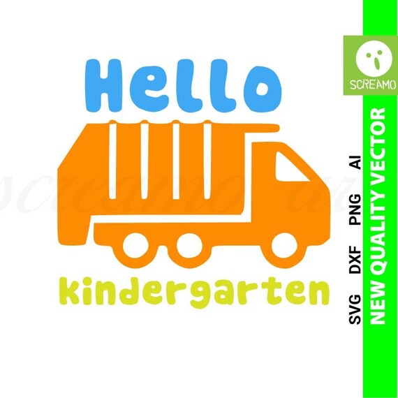 Student Shirt Print printable vector clip art Back To School SVG instant download Hello Kindergarten SVG Cut File commercial use