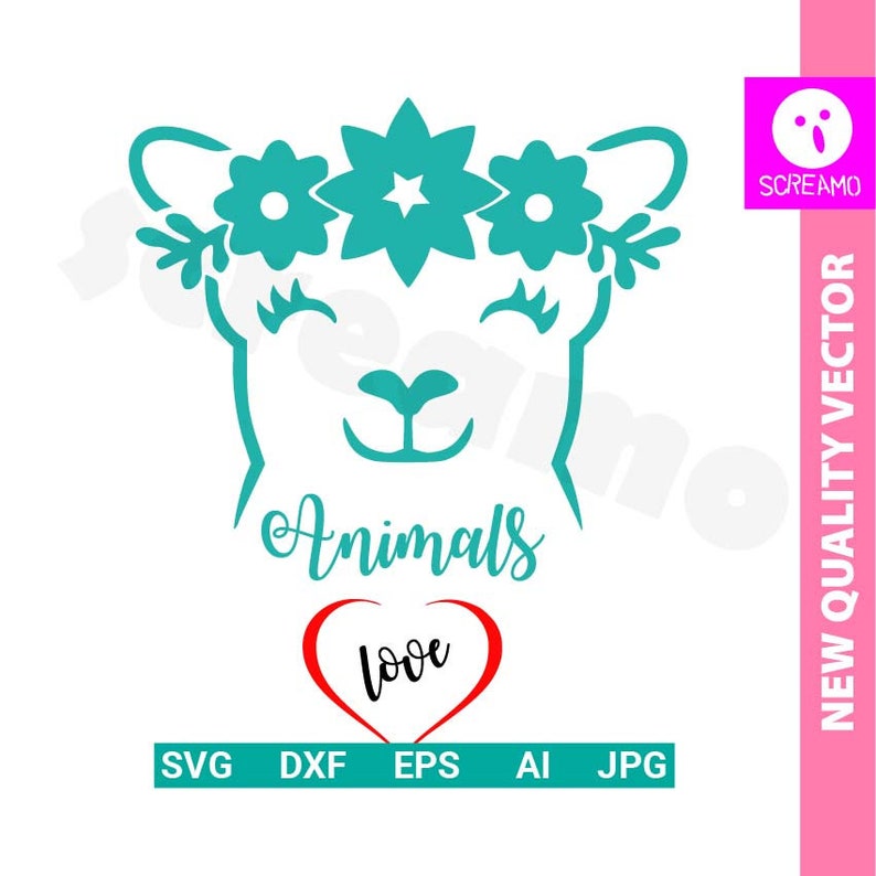 Download LOVE ANIMALS SVG Llama alpaca svg lama svg alpaca svg | Etsy