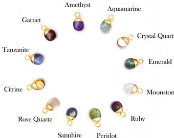 Birthstone Electroplated Charms, Smooth Tumble Charms, Electroplated Crystal Pendant, Handmade Tiny Cabochon Tumble Charm, Selling Per Pcs