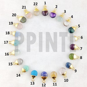 Gemstone Tiny Tumble Electroplated Charms For Making Jewelry/Necklace/Earring Electroplated Tumble Charms Handmade Jewelry Pendants For Her