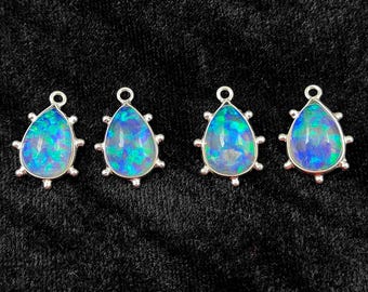 Fire Opal Sterling Silver Pendant: Handmade Bezel Charm