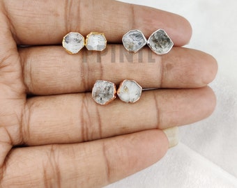 Herkimer Diamant Ohrstecker, April Birthstone STud, Herkimer Diamant Ohrstecker, Rohkristallohrringe, Rohsteinohrringe, Kristallschmuck