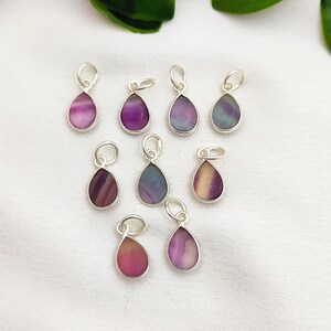 gemstone pendant fluorite jewelry supplies crystal charm pendant teardrop fluorite pendant round gemstone charm wire wrapped pendant fluorite crystal charm handmade jewelry supply sterling silver charm purple stone pendant natural fluorite charm boho gemstone charm