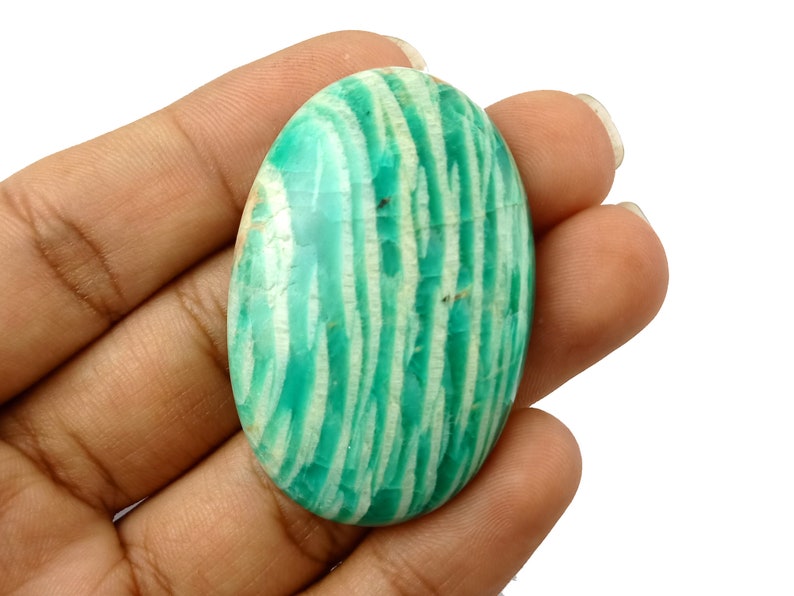 1 Piece Natural Amazonite Cabochon 45x30mm 91Cts Gemstone I Genuine Amazonite Healing Gemstone I Amazonite Rock Gemstone