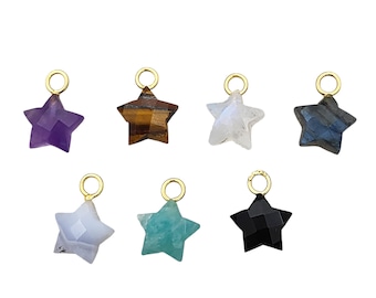 Star Crystal Charm Pendant/Choose Your Stone Charm/Faceted Stone Star Pendant/Tiny Charms For Jewelry Making/Tiny Star Pendant/Sell Per Pcs