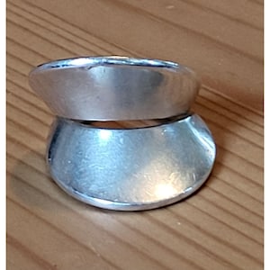 Georg Jensen Vintage Modernist Silver Ring, Ring 93, Nanna Ditzel, Denmark