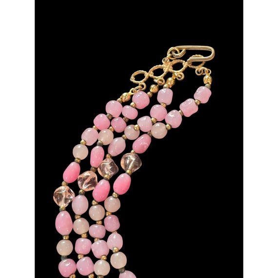 Miriam Haskell 3 Triple Multi Strand Gripoix Pink… - image 7