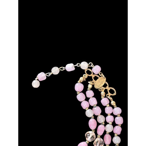 Miriam Haskell 3 Triple Multi Strand Gripoix Pink… - image 2