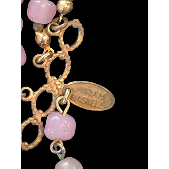 Miriam Haskell 3 Triple Multi Strand Gripoix Pink… - image 14