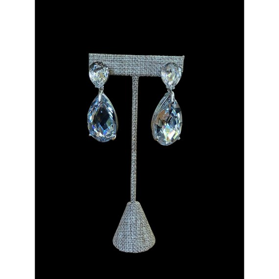 Crystal Cluster Clip-On Earrings Vintage Kenneth Jay Lane KJL Crystal Clip-on Earrings main image 1