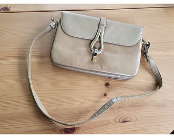 Lederer De Paris Handbag Tan Leather Gold Tone Accents Shoulder Bag