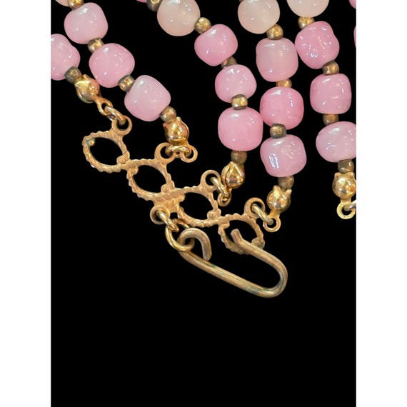 Miriam Haskell 3 Triple Multi Strand Gripoix Pink… - image 12