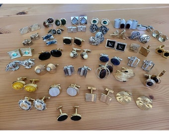 Huge Lot Men's Vintage Cufflinks Great Resale Swank + More 37 Pair