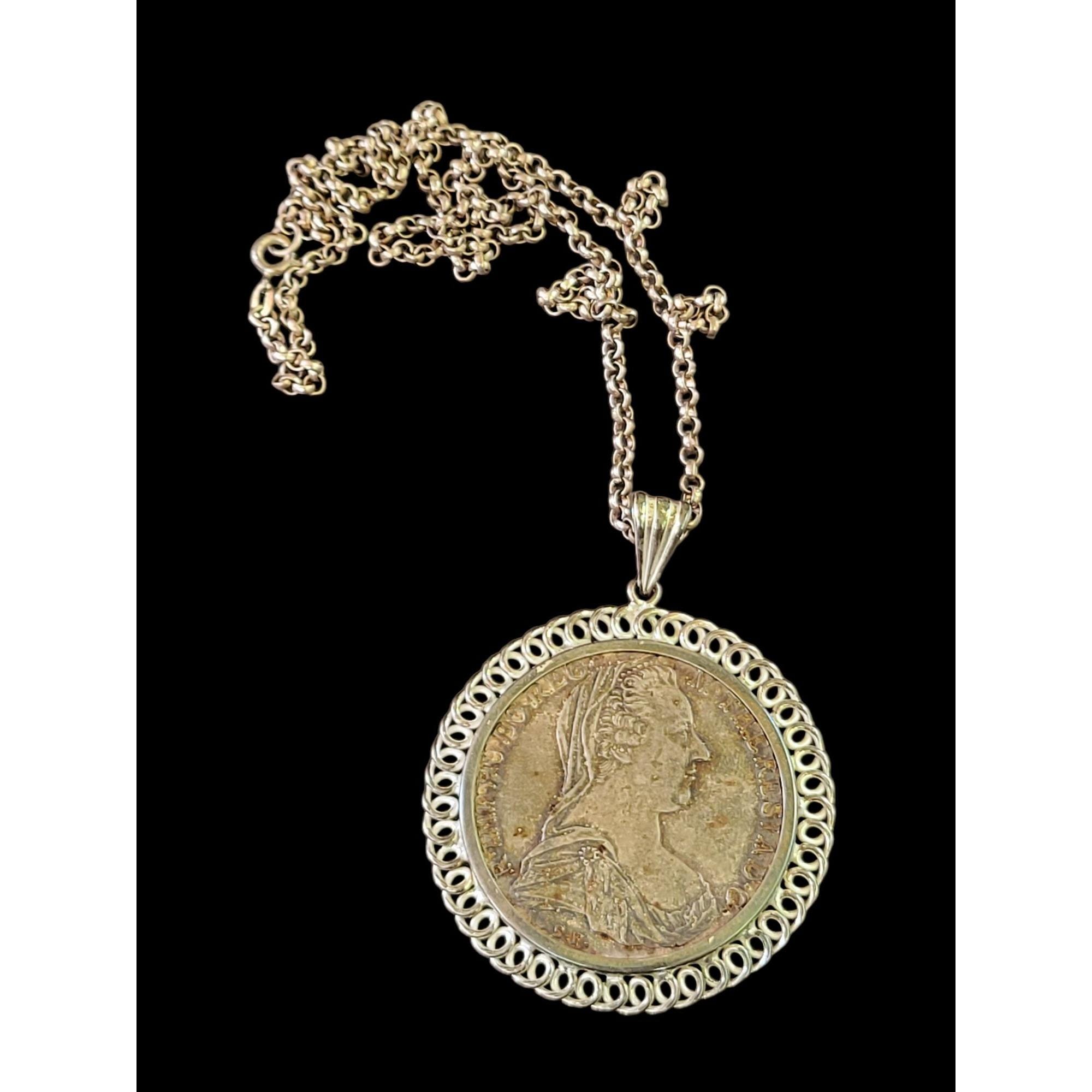 ヴィンテージ ネックレス マリア・テレジア・ターラー銀貨 Maria theresa coin - Etsy 日本