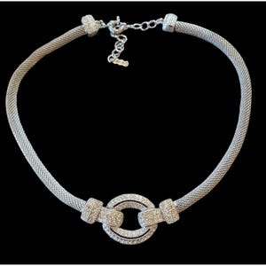 Camrose and Kross JBK Jacqueline Bouvier Kennedy Silver Tone Pave  Necklace