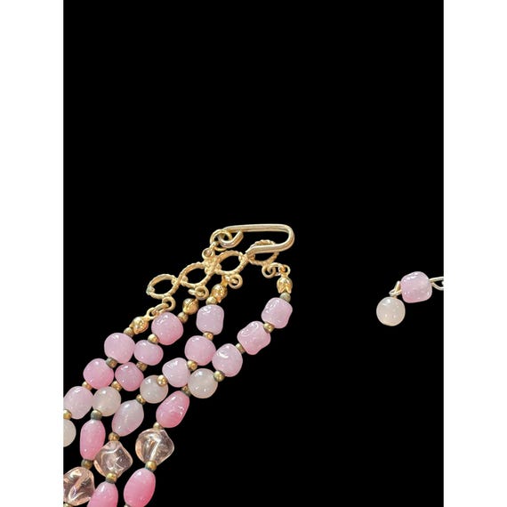 Miriam Haskell 3 Triple Multi Strand Gripoix Pink… - image 8