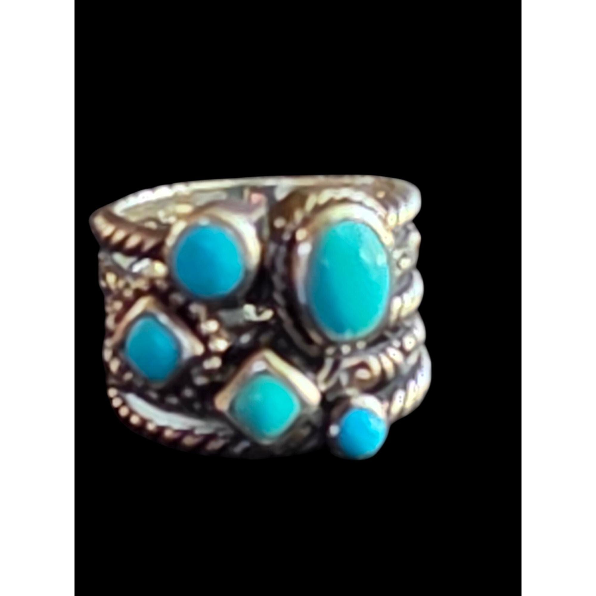 Samuel B. Sterling Silver Sleeping Beauty Turquoise Ring - Etsy