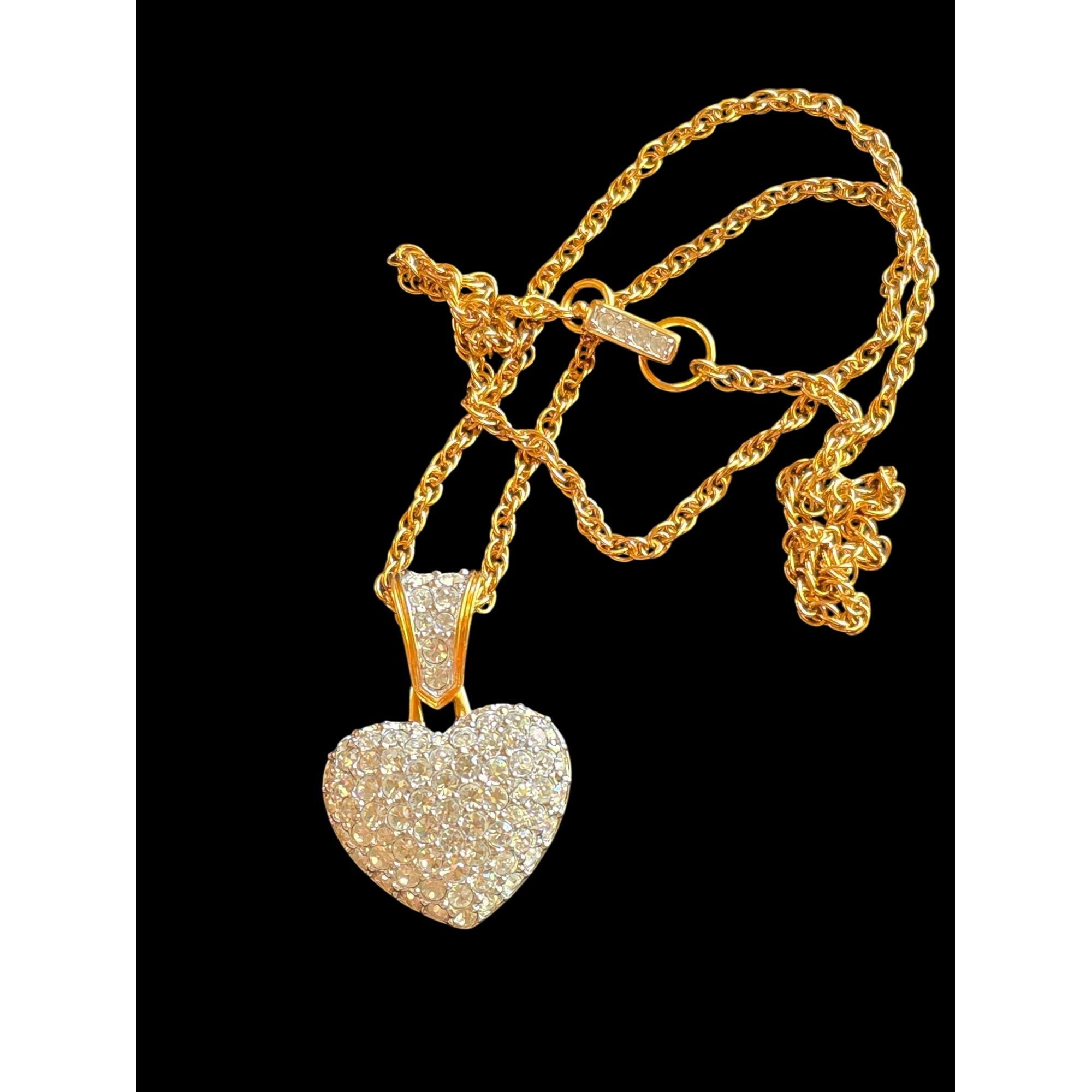 Swarovski Pave Heart Necklace - Etsy