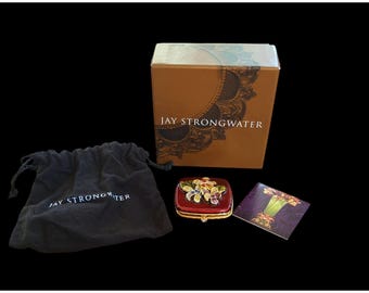 Jay Strongwater トリンケットボックス スワロフスキークリスタル Jay Strongwater Enameled Trinket Box Swarovski Crystals - Etsy