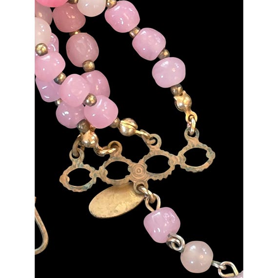 Miriam Haskell 3 Triple Multi Strand Gripoix Pink… - image 15