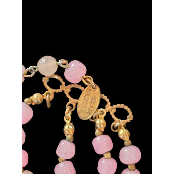 Miriam Haskell 3 Triple Multi Strand Gripoix Pink… - image 11