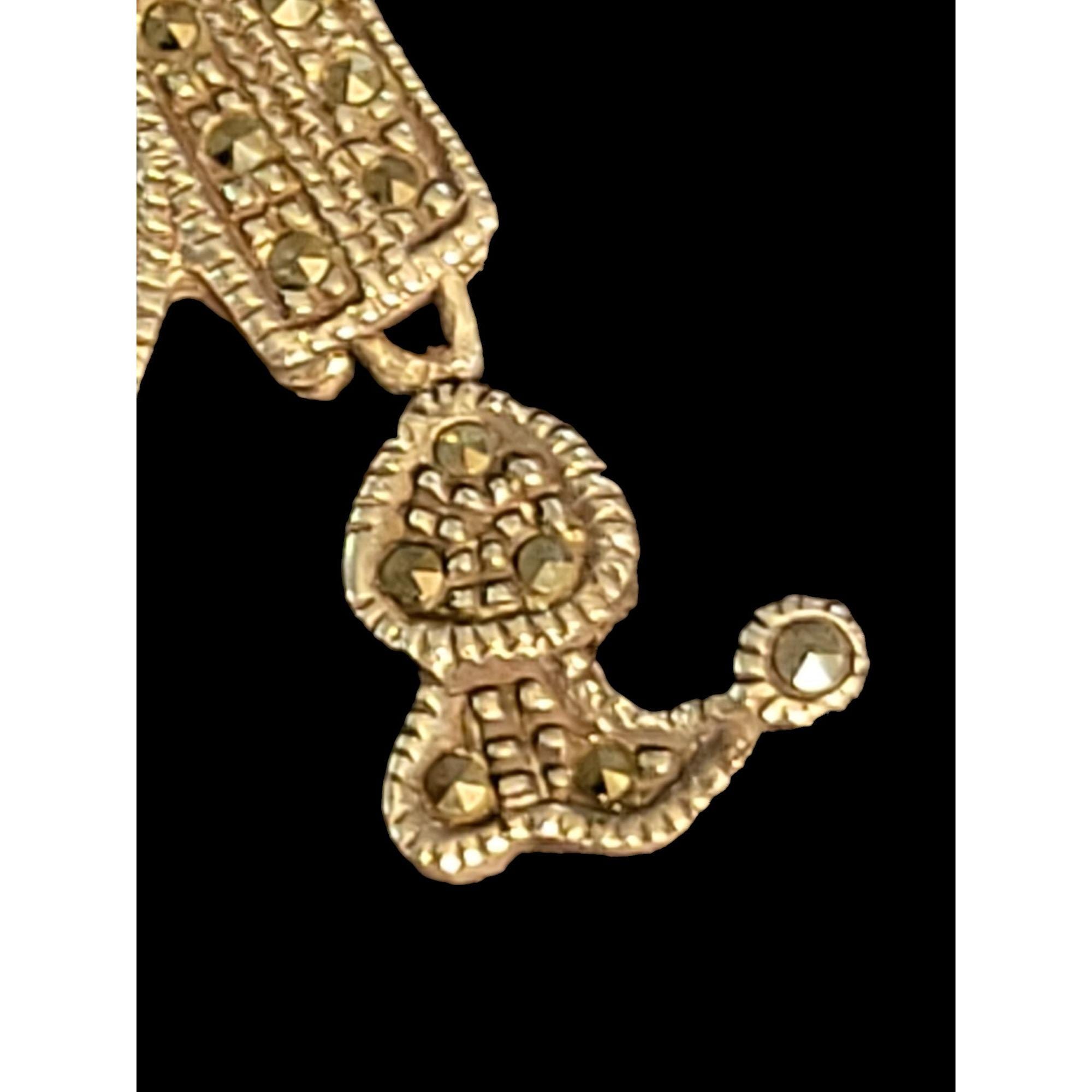 Pendentif Clown Articulé Vintage Or - Bijou Unique Et Original, Parfait État