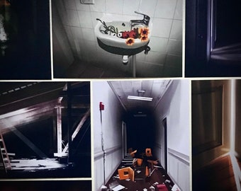 Liminal Space Art Prints: Dark Dreamcore Scenery Collage
