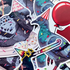 Pigeons in Party Hats stickers!