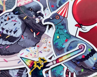 Pigeons in Party Hats stickers!