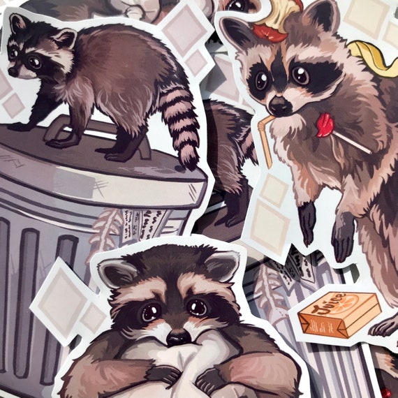 Raccoon Stickers | Etsy