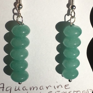 Aquamarine Earrings Sterling Silver Ear Wires, Dangle Earrings