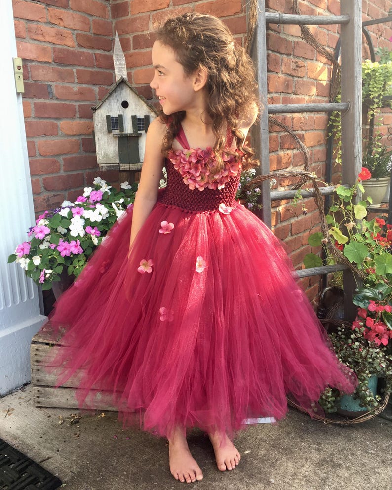burgundy tutu dress