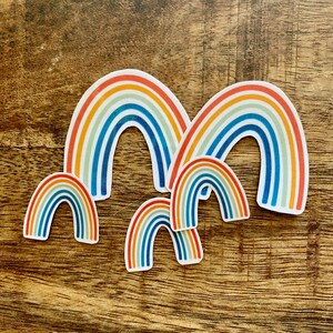 Sticker Arc-en-ciel rétro - Fait à la main - Idée cadeau