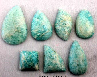 4pcs Amazonite-Gemstone Cabochons 18mm x 13mm