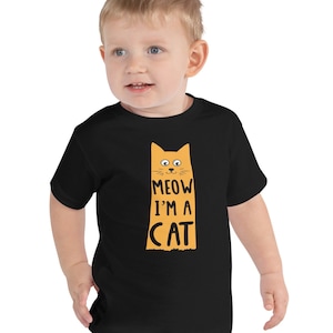 Simple Cat Costume T-shirt for Toddlers / Cat Halloween Costume - Meow I&#39;m At Cat Kids Shirt For Girls & Boys
