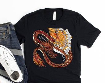 Red Dragon Design / Chinese Red Dragon / Mythical Creatures / Fantasy Dragon Graphic Tee / Unisex T-shirt