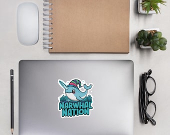 Narwahl Nation Cute Sea Unicorn Vinyl Bubble-free sticker