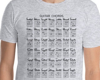 Gitarrenchords Detaillierte Chart Fretboard Master Gitarrist musikalisch gesinnte Gitarrenspieler Musiker Studie T-Shirt