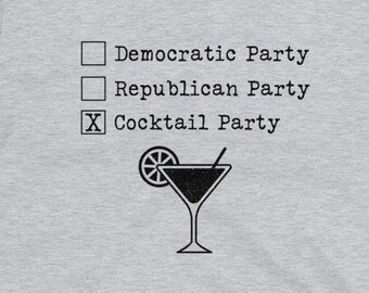 Democratic Republican Cocktail Party Funny Political Voter Mixology Humor T-Shirt