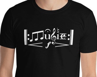 Klassieke componist muziektheorie gestileerde Clef Notatie Art Muzikant Gift T-Shirt