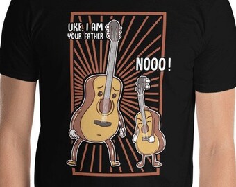 Funny Guitar Player Ukulele Parody - Uke, I Am Your Father Nooo! - Science Fiction Nerd Guitarist Musician Jokes Gag Gift T-Shirt