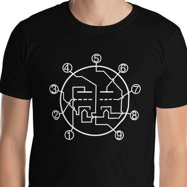 12ax7 Preamp Vacuum Tube Pin Layout Diagram Schematic Vintage Analog Audiophile Musician Guitar Player T-Shirt