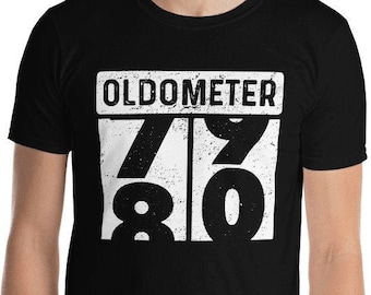 80 Years Old Oldometer Odometer Funny 80th Birthday Anniversary Automobile Classic Car Enthusiast T-Shirt