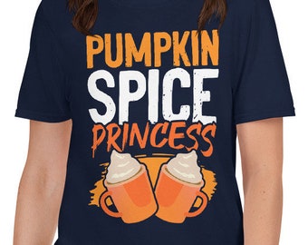 Pumpkin Spice Princess Royalty Funny Coffee Latte Spiced Girls Favorite Flavor Barista Lovers T-Shirt