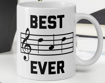 Musician Father Best Dad Ever Gift Sight Reader Music Treble Clef Notes Composer Songwriter Musician Microwaveable Coffee Mug
